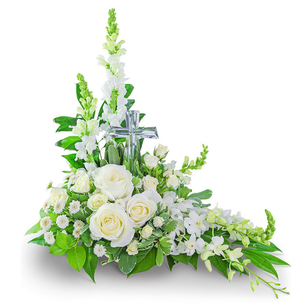 Divine Love with Crystal Cross Keepsake - Anaheim Hills Florist