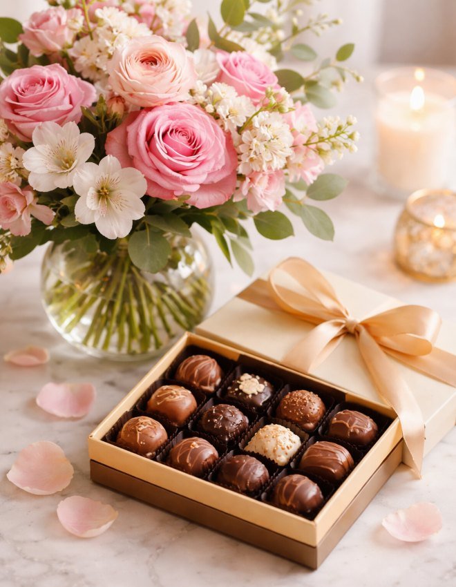 Luxury Chocolate Truffles Gift Box – Premium Add - On for Flower Delivery - Anaheim Hills Florist