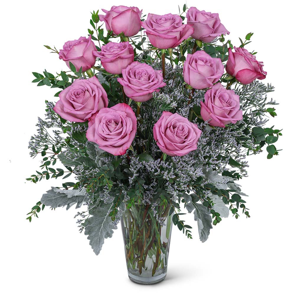 One Dozen Angelic Lavender Roses - Anaheim Hills Florist