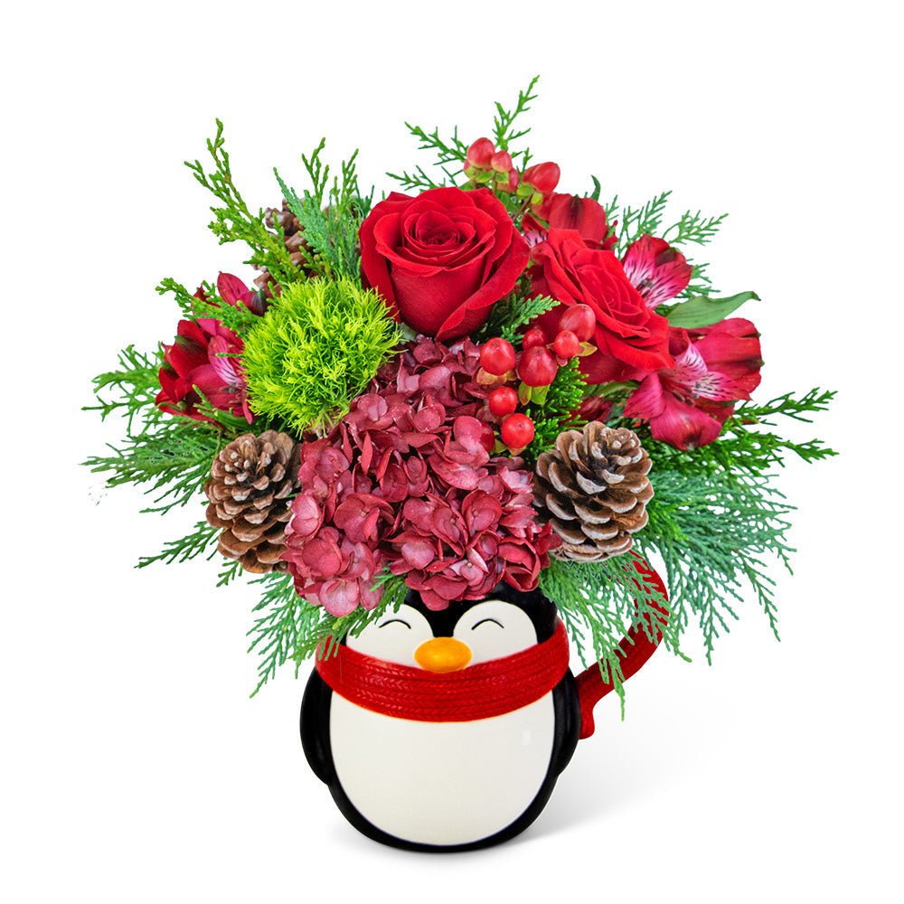 Send a Cranberry Hug Penguin Keepsake Mug - Anaheim Hills Florist