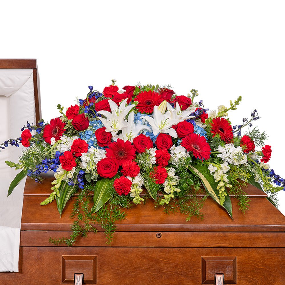 Stars and Stripes Forever Casket Spray - Anaheim Hills Florist