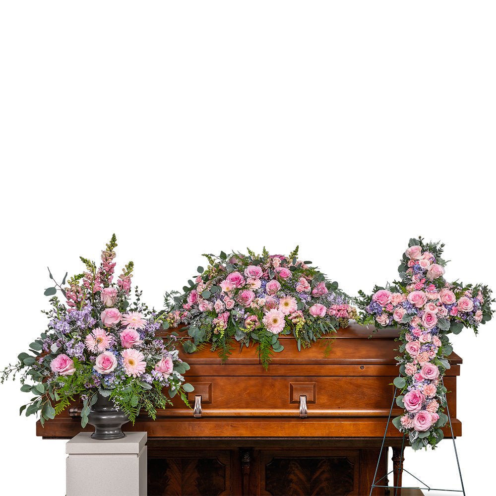 Glorious Garden Trio with Cross - Anaheim Hills Florist