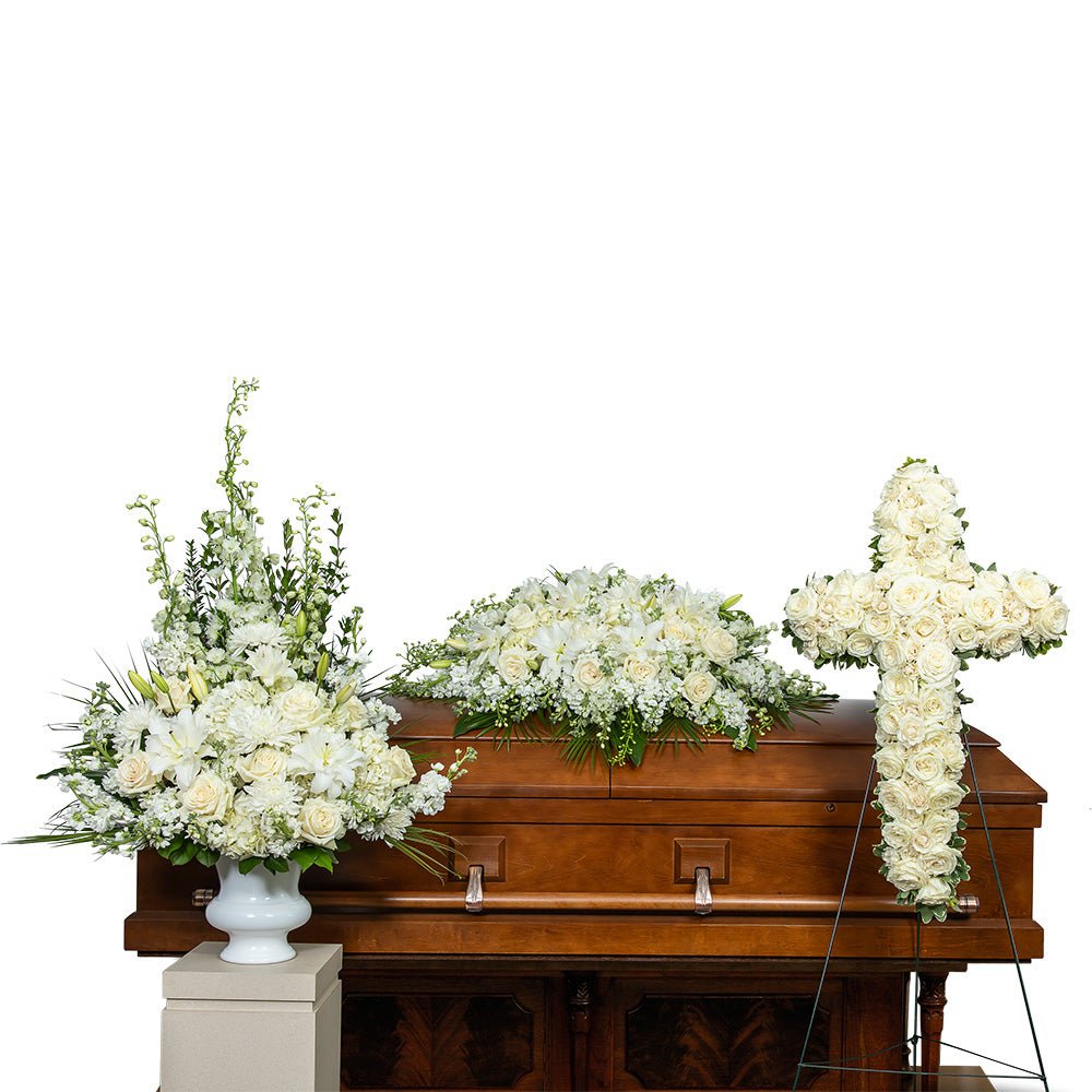 Pure Serenity Trio with Cross - Anaheim Hills Florist