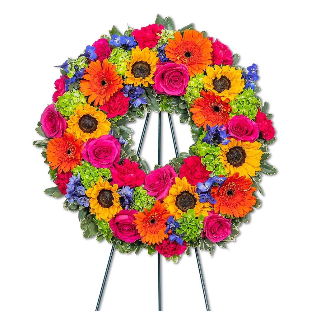 Forever Blooming Bright Wreath - Anaheim Hills Florist